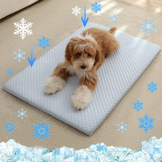 Dog Cooling Mat Ice Silk Breathable Summer Pet Bed Pad | Purrfect Pet Kingdom