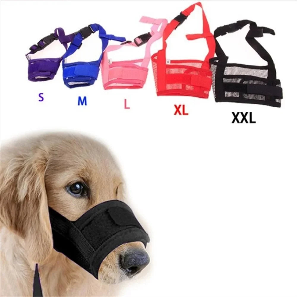 Adjustable Mesh Dog Muzzle for Small and Large Dogs | Breathable Anti Barking Pet Muzzle with Nylon Straps