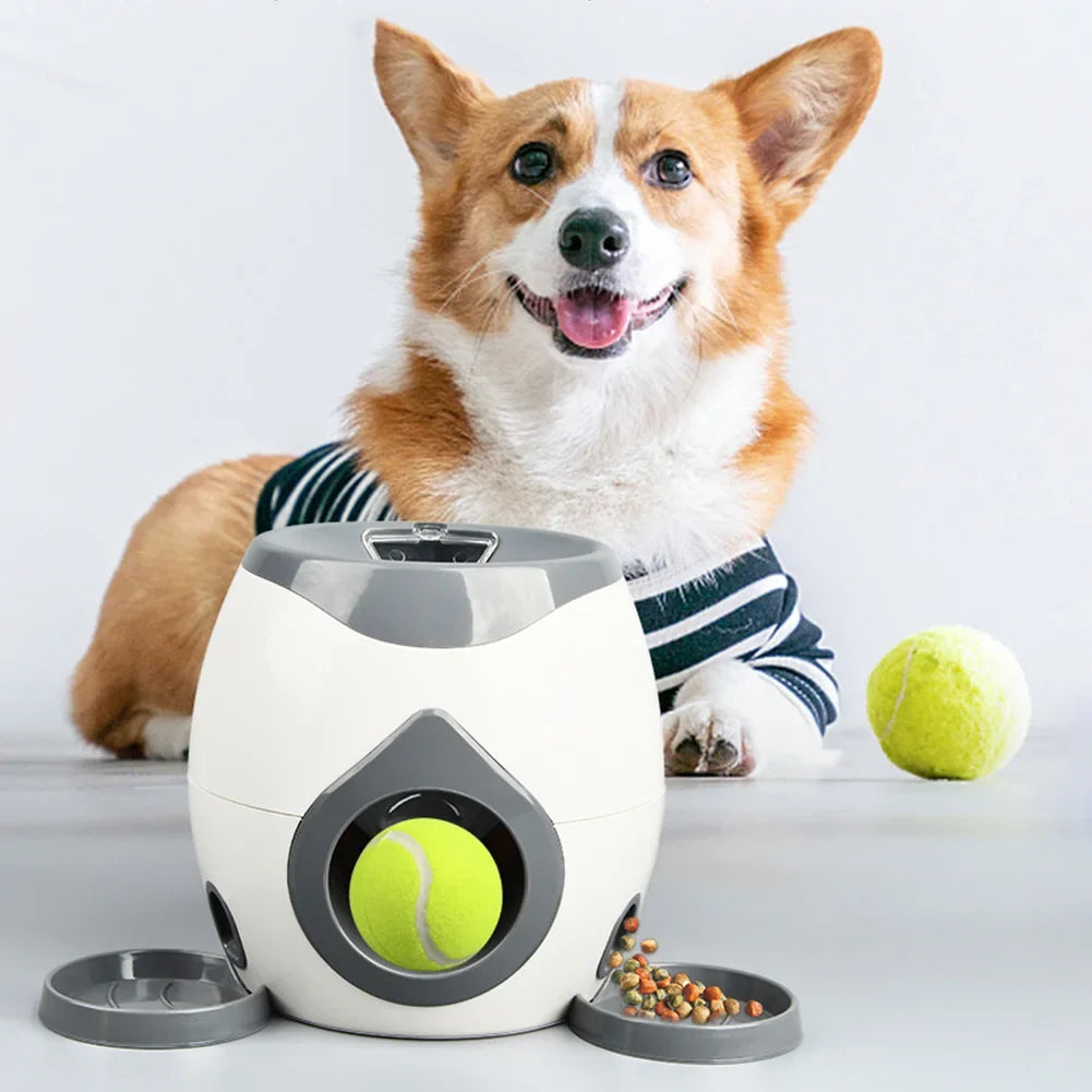 Dog Ball Launcher Automatic Food Reward Slow Feeder Toy