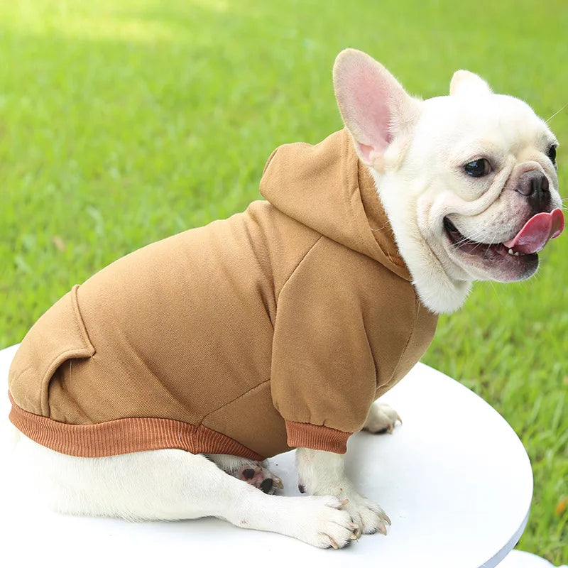 Pet Dog Clothes For Small Dogs Clothing Warm Clothing for Chihuahua Coat Puppy Outfit Pet Clothes for French Bulldog Hoodies - Orange | Purrfect Pet Kingdom