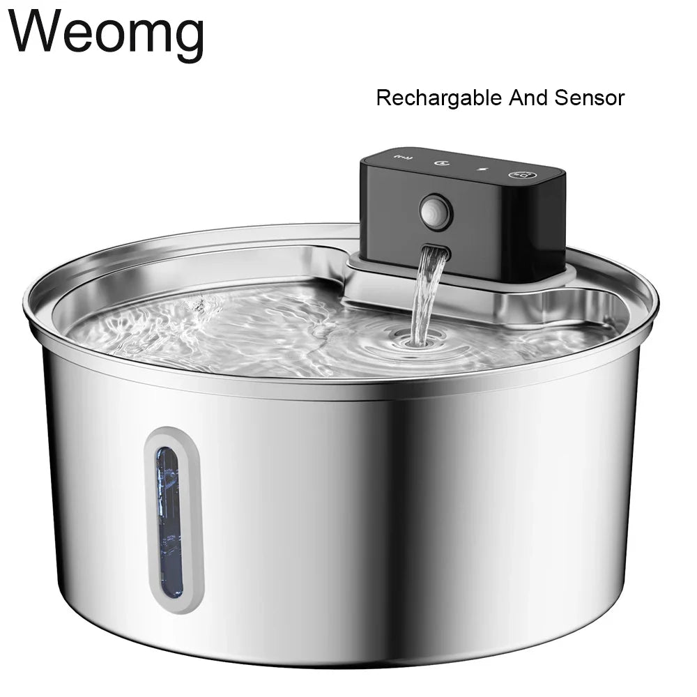 3L 5V USB Stainless Steel Wireless Recharging Sensor Auto Cat Water | Majestic Pet Kingdom™