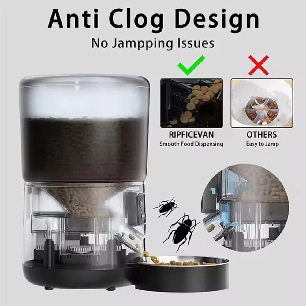Automatic Pet Feeder 4L Capacity Smart Timer Tuya Control Food Dispenser with Stainless Steel Bowl Dogs Cats Feeding Supplies - Majestic Pet Kingdom