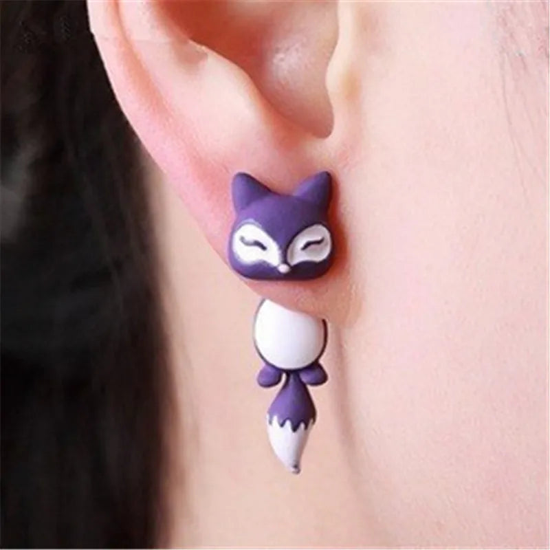 Handmade Polymer Clay Animal Earrings | Cute Dinosaur Cat Dog Stud Earrings for Women