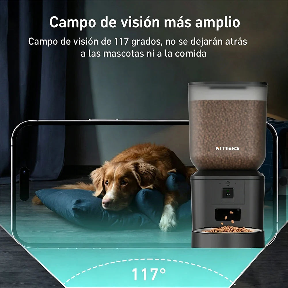 Nityers 8L Automatic Cat Feeder With 1080p Camera Video 5G WiFi Night Vision Cat Food Dispenser Smart Tuya APP Pet Auto Feeder - Majestic Pet Kingdom