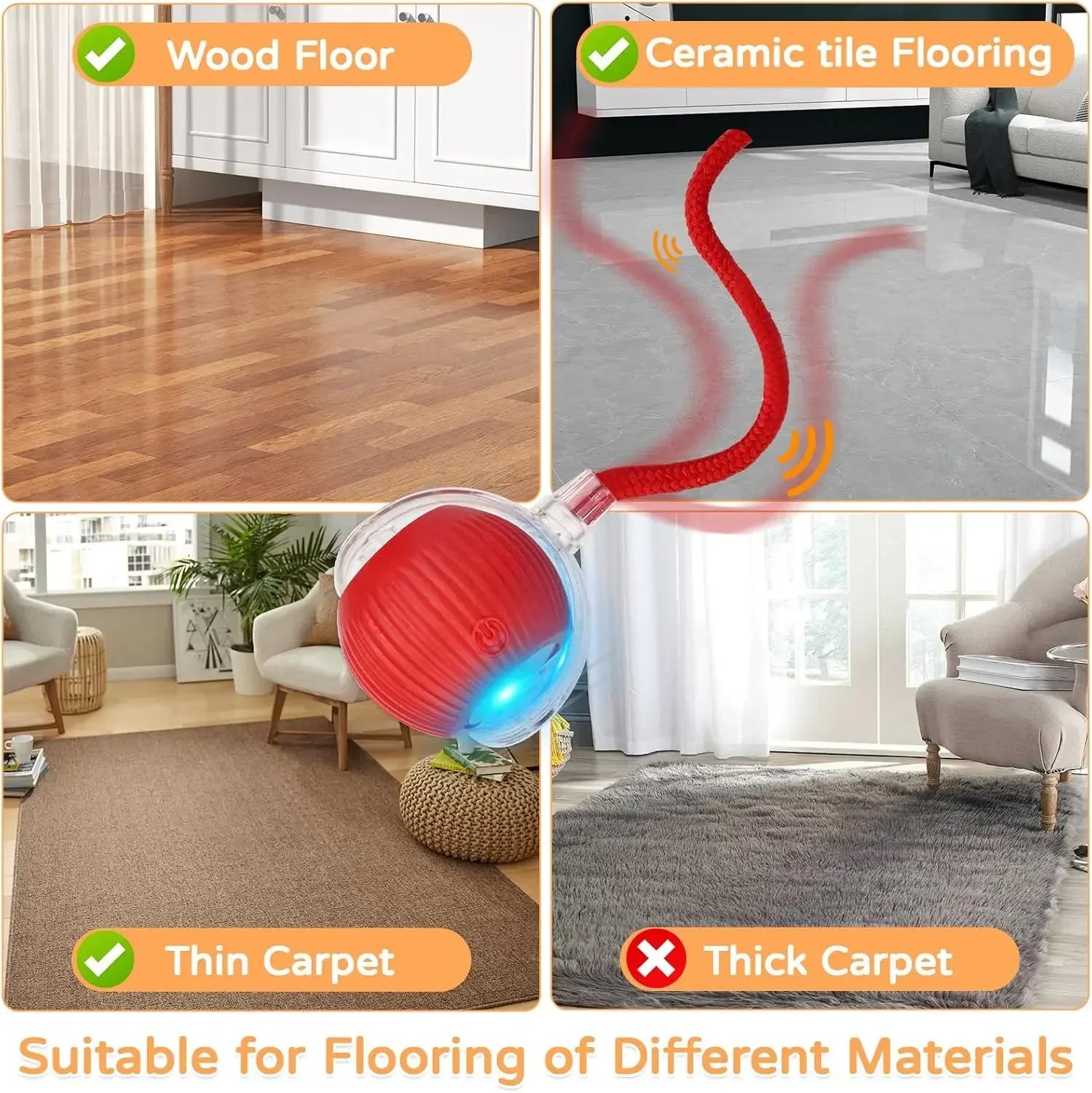 iLMH 1/2 PCS Cat Interactive Ball Toy Automatic Rolling Ball Faux Tail Rechargeable Smart Pet Electric Toy Pet Toy Imitate Mouse - Majestic Pet Kingdom