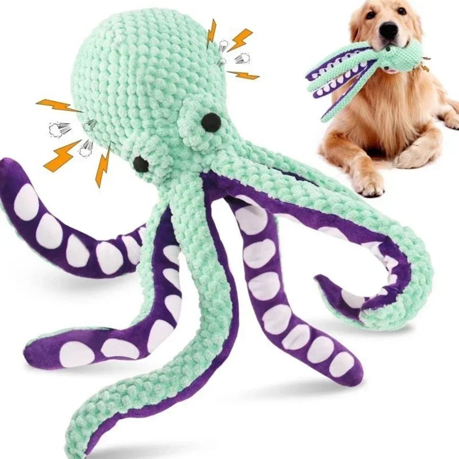 Pet plush octopus toy interactive sound anti-demolition home large and | Majestic Pet Kingdom™