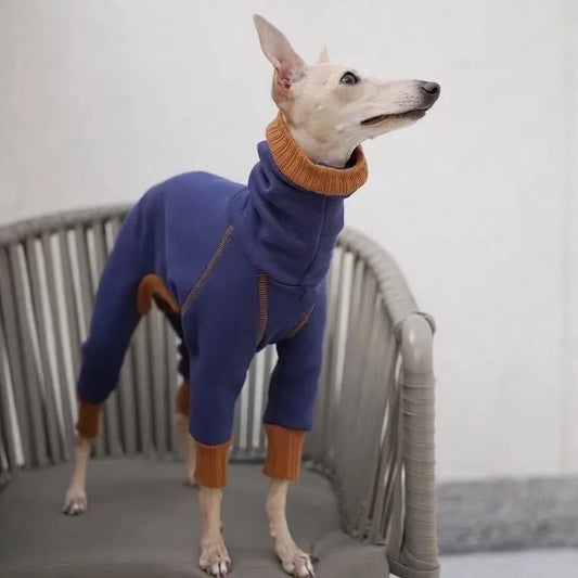 Dog Clothes Pet Plush Warm High Neck Four Legged Clothes Slightly Elastic Little Lingti Huibit Clothes Four Legged Warm Base - Majestic Pet Kingdom