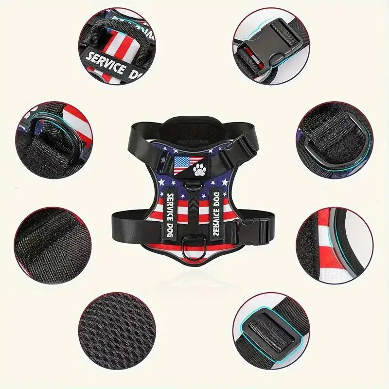 Dog Harness And Leash Set, Escape Proof No Pull Dog Vest Harness With Reflective Dog Walking Traction Rope - Majestic Pet Kingdom
