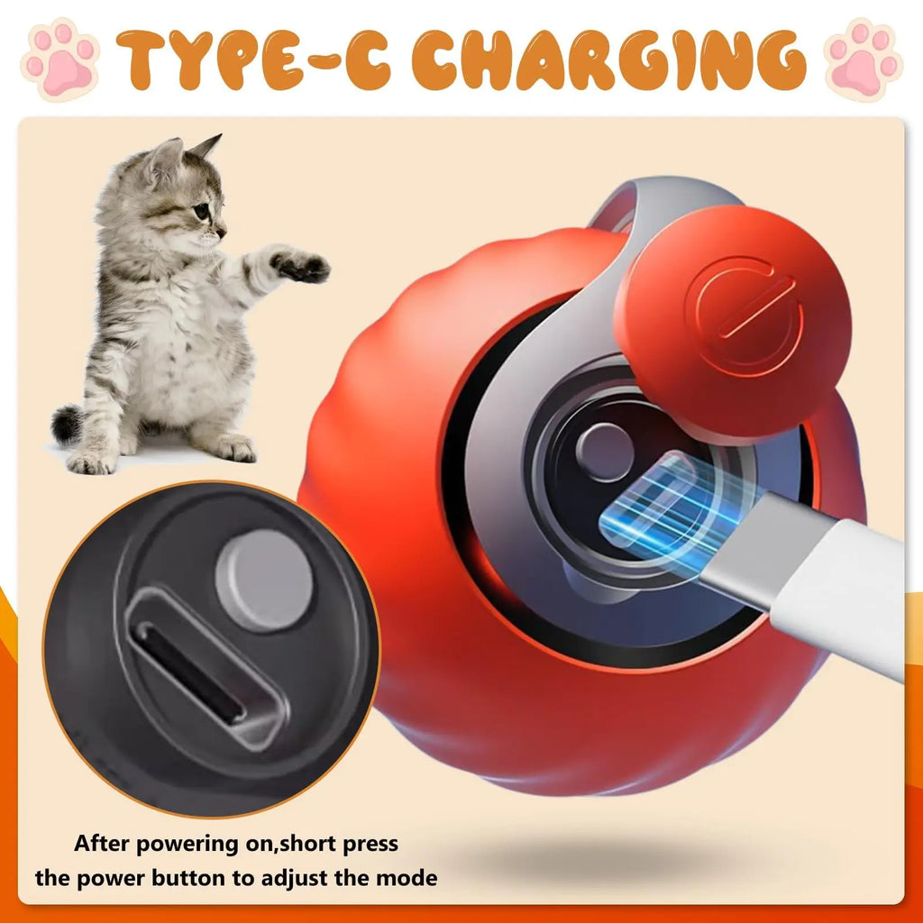 NewSpeedy Tail 2.0 Cat Toy, Speedy Tail Cat Toy, Interactive Cat Ball Toy, Smart Cat Toys Ball, Two Speed Adjustment, with Tail - Majestic Pet Kingdom