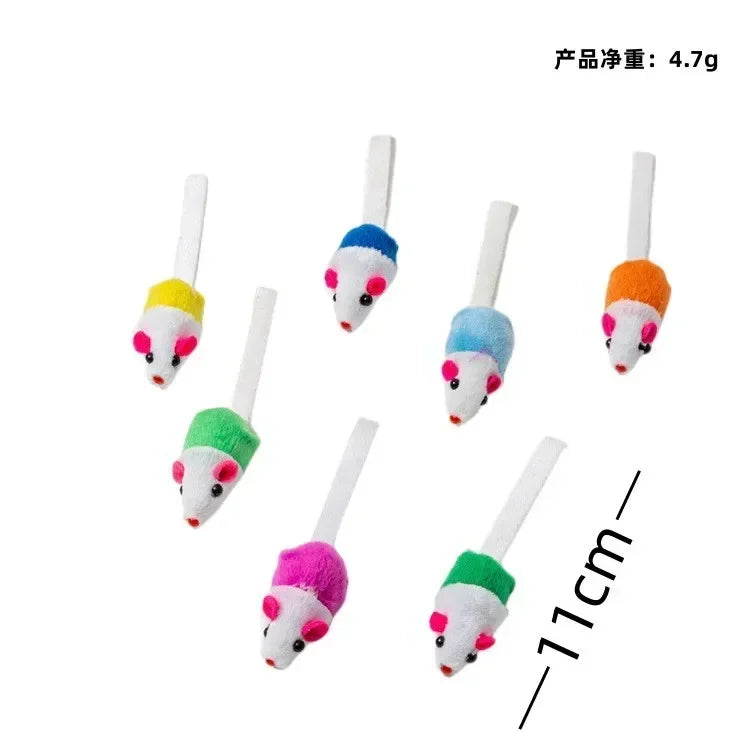 3-200 Pcs Rattle Cat Mouse Toys Also Prefilled Catnip Faux Fur Cat Toys Interactive Cat Game Catnip Toys for Cats Pet Products - Majestic Pet Kingdom