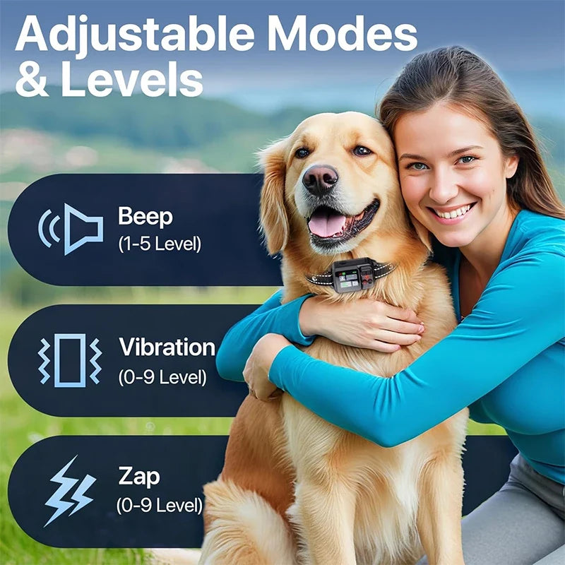 GPS Dog Fence Wireless Bark Collar Electric Shock Trainer