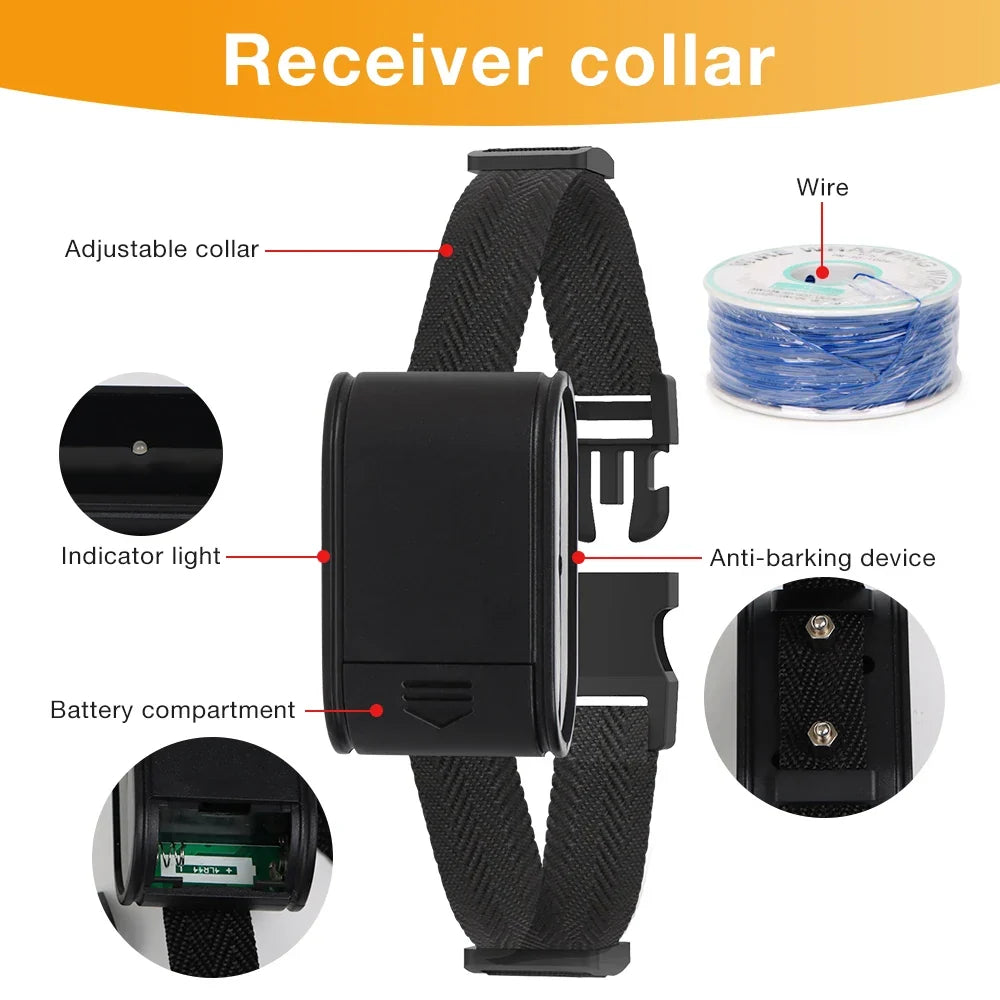 HT-023 Pet Electronic Fencing System Rechargeable Dog Training Device Electric Dog Fence Beep Shock Collar for Pet Supplies