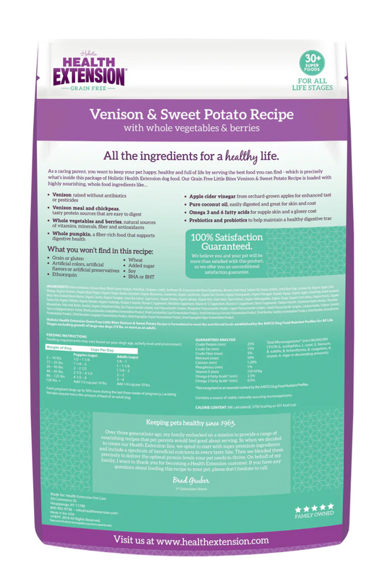 Health Extension All Life Stages Grain Free Little Bites Venison and Sweet Potato Dog Food