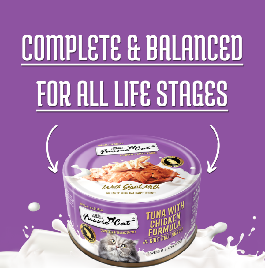 Fussie Cat Tuna with Chicken Formula in Goat Milk Gravy (2.47oz) - Majestic Pet Kingdom