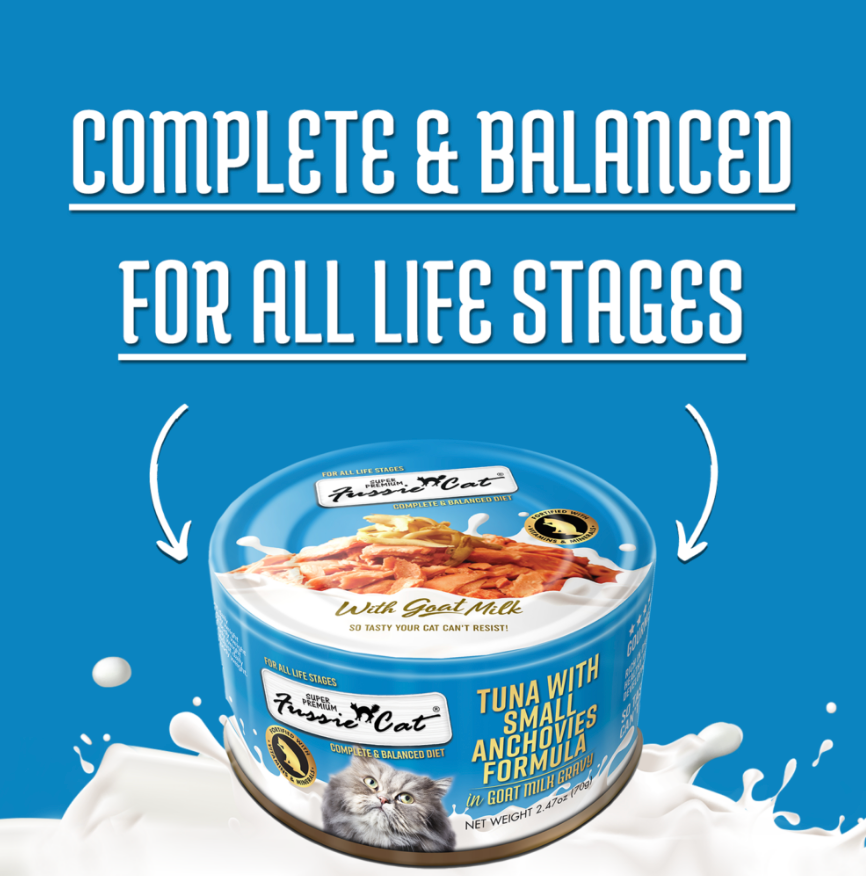 Fussie Cat Tuna with Small Anchovies Formula in Goat Milk Gravy (2.47oz) - Majestic Pet Kingdom