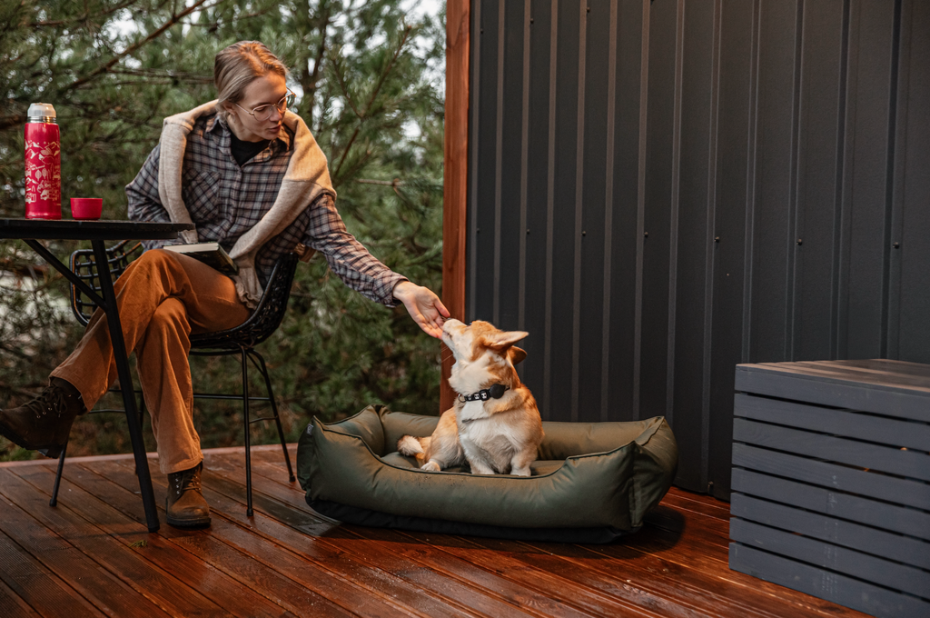 Waterproof Dog Bed – Oxford Fabric, Indoor Outdoor, Green - Majestic Pet Kingdom