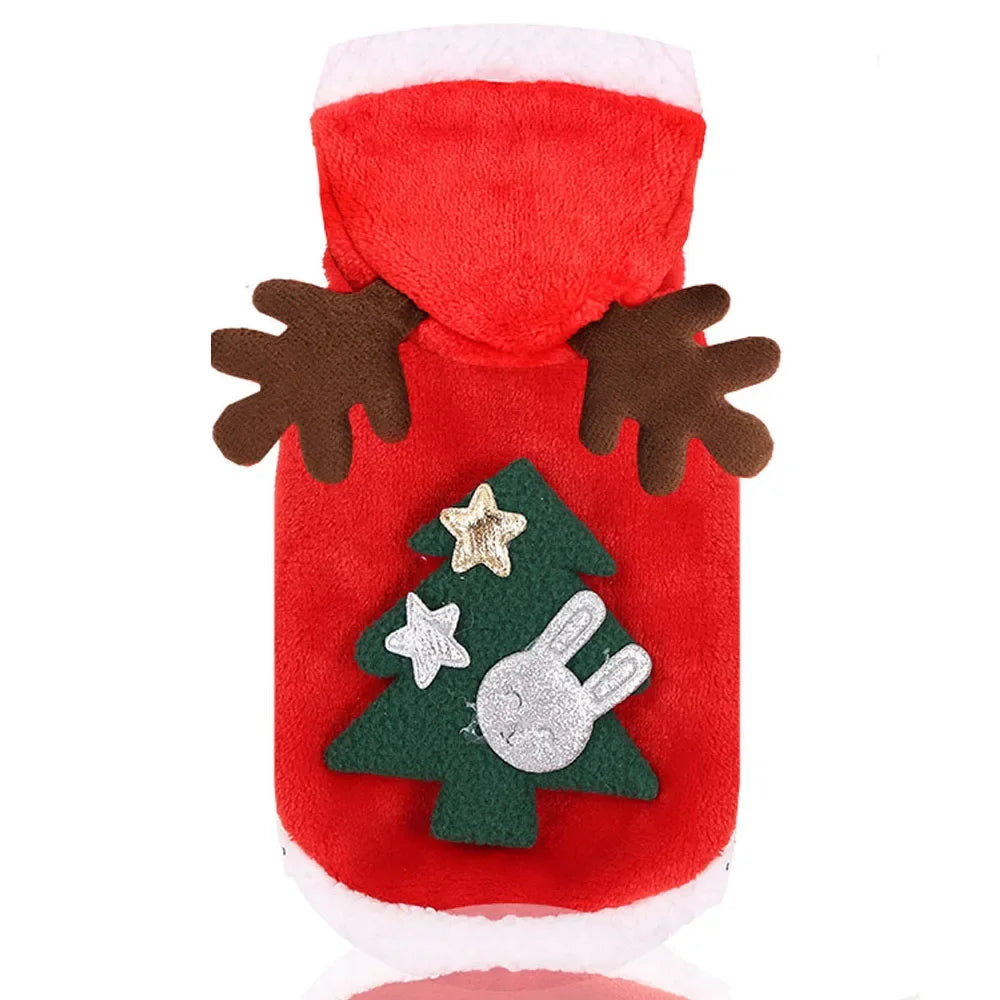 Dog Hoodies Christmas Halloween Holiday Reindeer Sweater