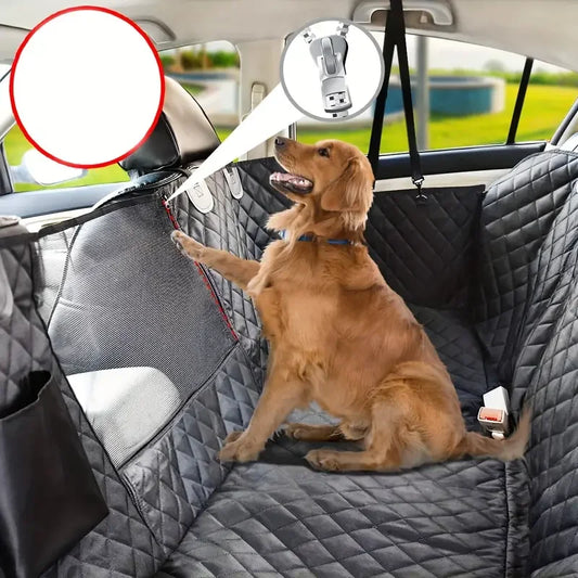 Dog Seat Cover for Back Seat, 100% Waterproof Dog Car Seat Covers with Mesh Window, Scratch Prevent Antinslip Dog Car Hammock, C - Majestic Pet Kingdom