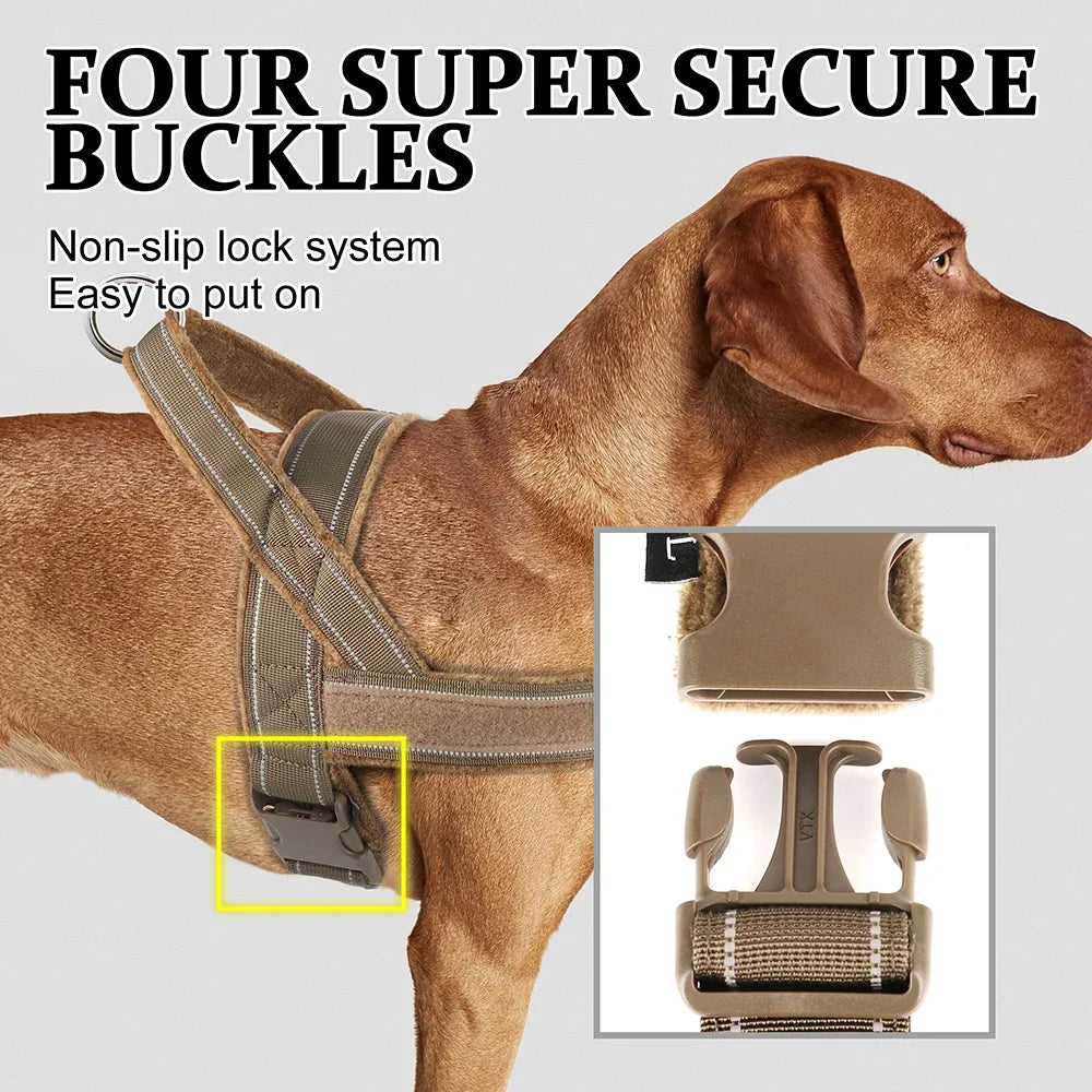 No Pull Dog Harness Military Tactical Dog Harnesses Vest Reflective Pet Training Harnesses Durable For Small Medium Large Dogs - Black-3 | Purrfect Pet Kingdom