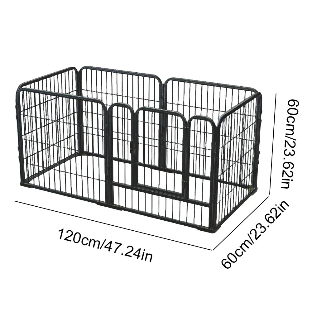 6 Panels Dog Fence Playpen Foldable Exercise Puppy Kennel Cage Heavy Duty Dog Exercise Fence for Dog Cat Rabbit Pet Exercise - Majestic Pet Kingdom