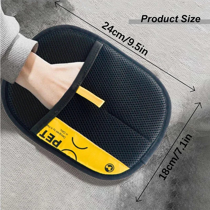 Pet Hair Remover Gloves Electrostatic Grooming Lint Brush 2in1