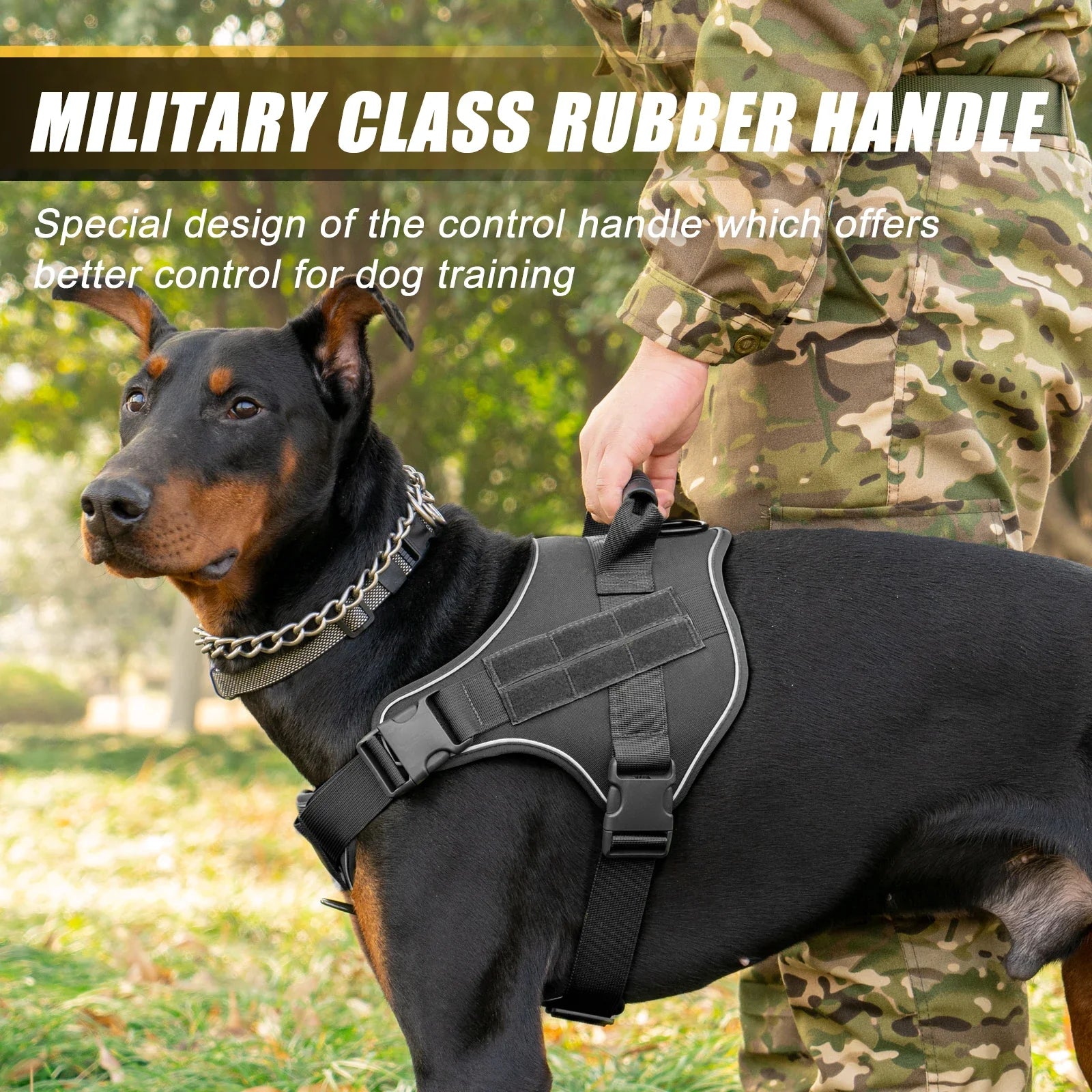 Tactical Dog Harness Pet Doberman Pinscher Pet Training Vest Dog Harness for Small Medium Large Dogs Explosion Proof - Majestic Pet Kingdom