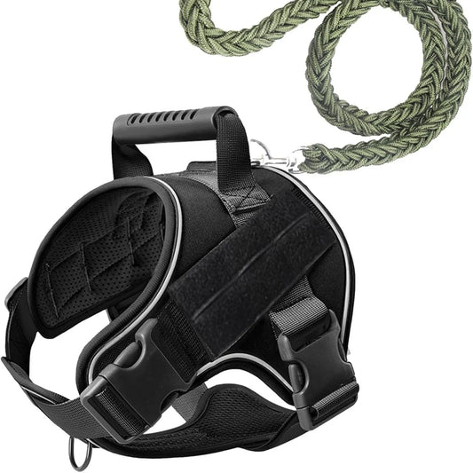 Tactical Dog Harness No-Pull Outdoor Training Vest with Grip - Detail Angle 2 | Majestic Pet Kingdom