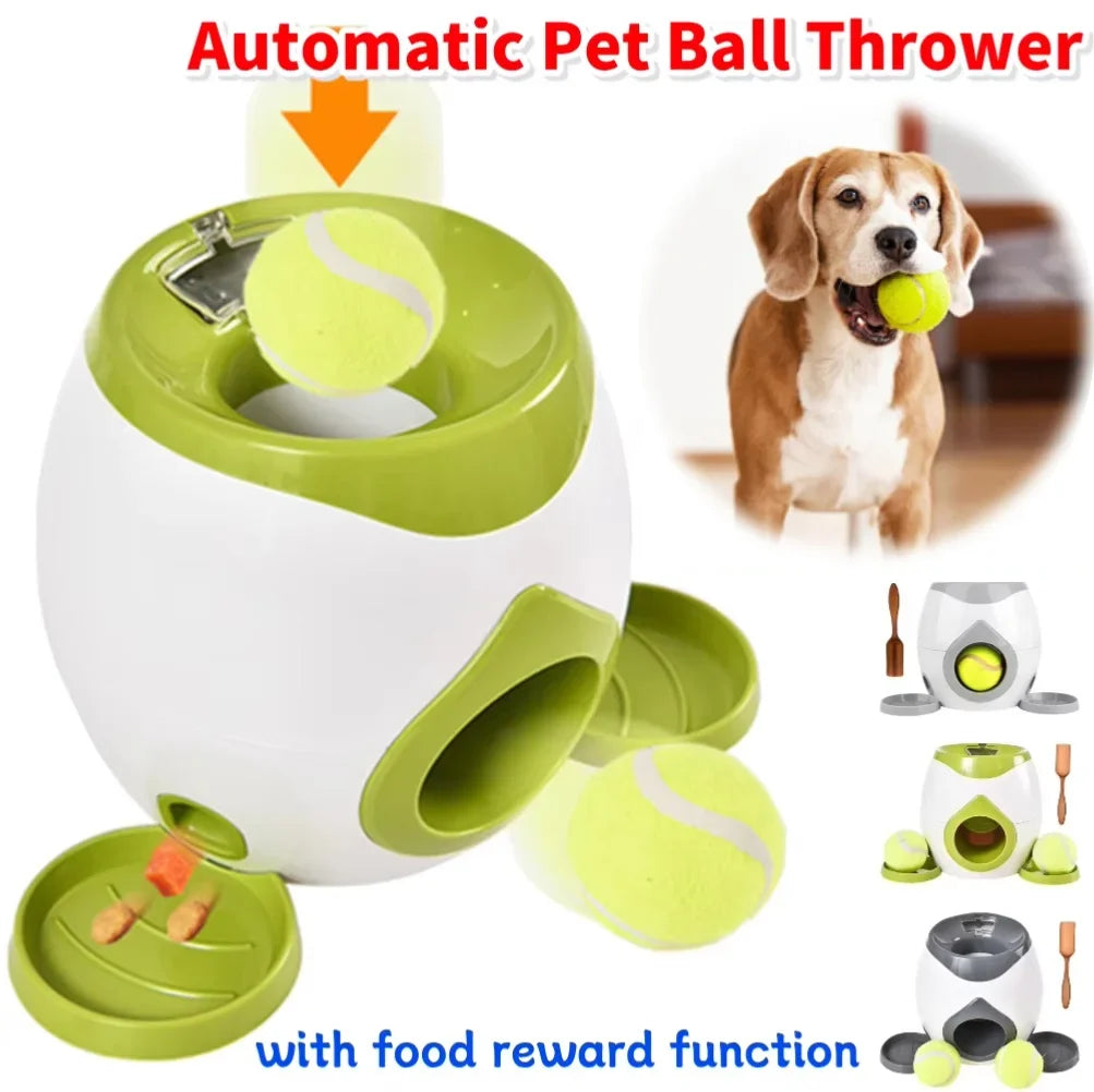 Dog Ball Launcher Automatic Food Reward Slow Feeder Toy