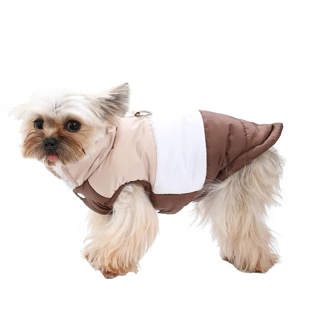 Dog Clothes For Autumn Winter Warm Pets Jacket With D-ring Outdoor Waterproof Puppy Vest Coat For Small Medium Dogs Yorkshire - Majestic Pet Kingdom
