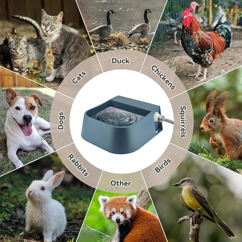 Dog Automatic Water Bowl Dispenser with 1.5m Water Hose 2L Outdoor Auto Fill Pet Water Dispenser for Animal Cat Chickens Rabbits