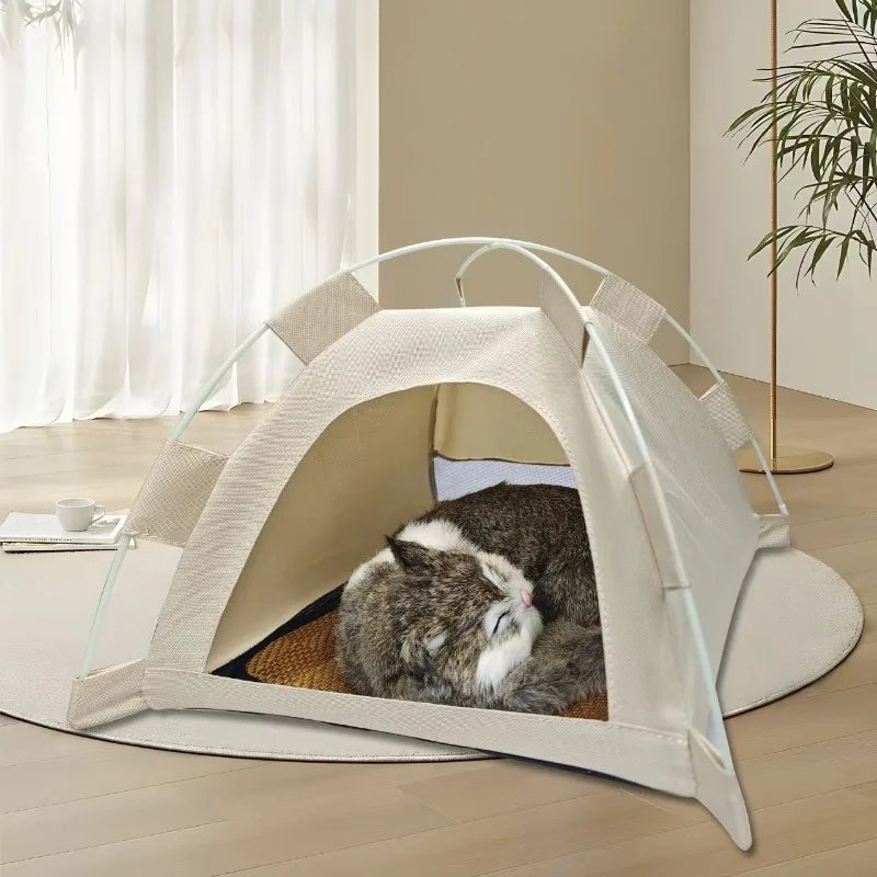 Pet Teepee Durable Floor Mat Dog & Cat House for Indoor/Outdoor Camping Comfortable for Pets Foldable Cat Bed and Dog Bed cage - Majestic Pet Kingdom