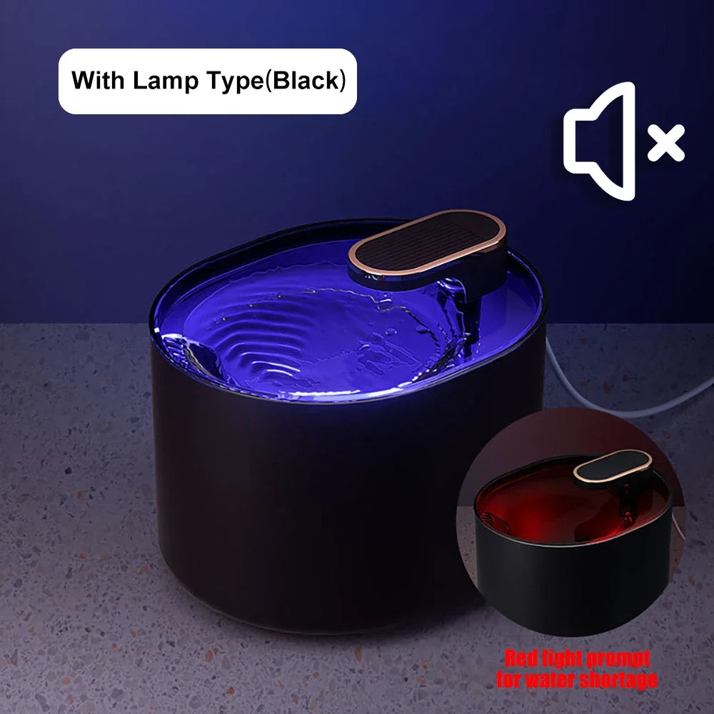 Cat Water Fountain 3L Automatic Water Dispenser with LED Light Ultra Silent Pet Drinking Water Fountain Automatic Pet Feeder - Majestic Pet Kingdom