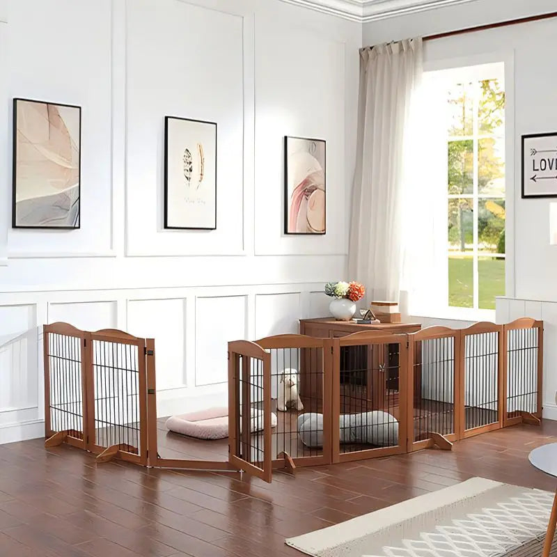 Wooden Pet Fence Dog Fence Freely Combinable Pet Isolation Door Indoor | Majestic Pet Kingdom™