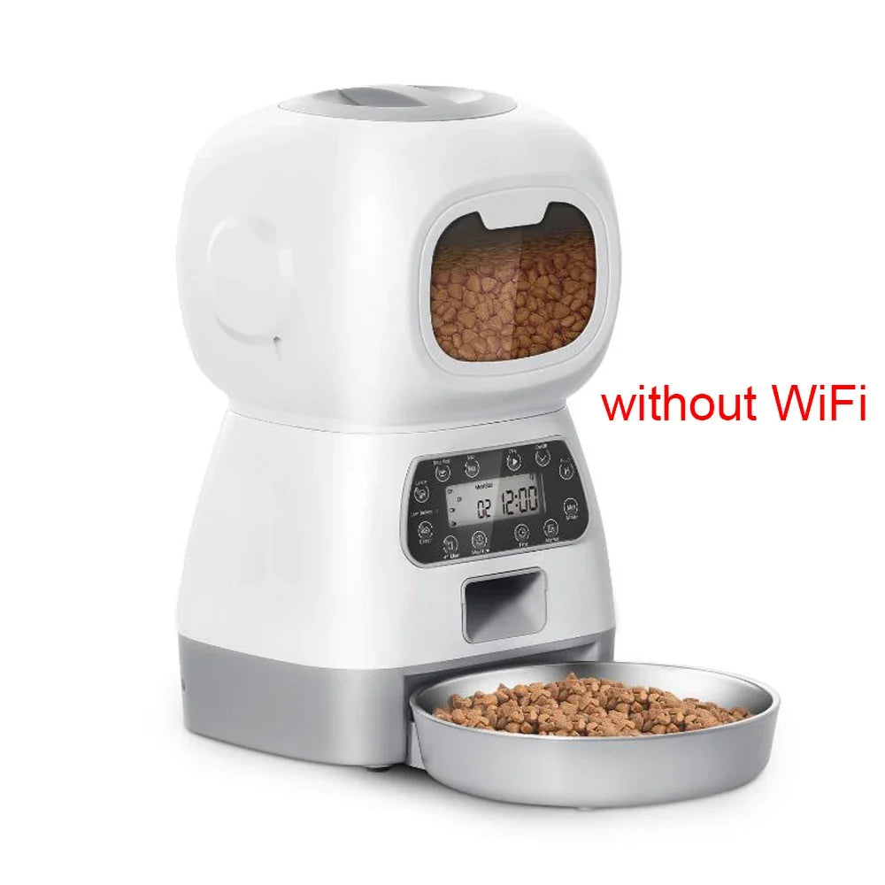 3.5L Automatic Pet Feeder For Cats WiFi Smart Swirl Slow Dog Feeder With Voice Recorder Large Capacity Timing Cat Food Dispenser | Purrfect Pet Kingdom