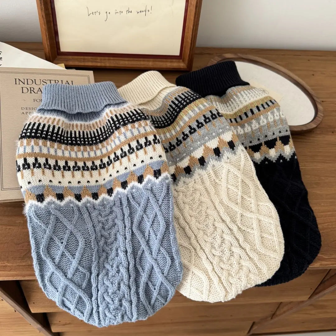 Vintage Stripe High Quality Warm Winter Sweater Clothes for Dog Cat | Majestic Pet Kingdom™