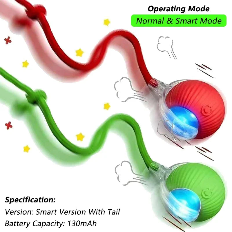 iLMH 1/2 PCS Cat Interactive Ball Toy Automatic Rolling Ball Faux Tail Rechargeable Smart Pet Electric Toy Pet Toy Imitate Mouse - Majestic Pet Kingdom