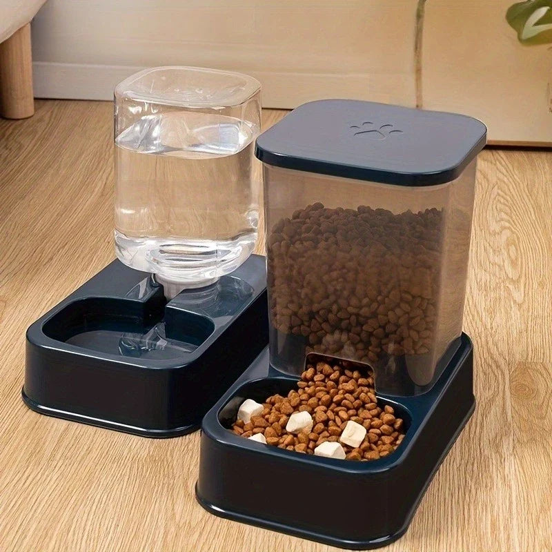Automatic Cat and Dog Feeder with Drinker - Pet Food Bowl and Drinker Set,Smart Portion Control for Cat and Dog,Without Battery - Majestic Pet Kingdom