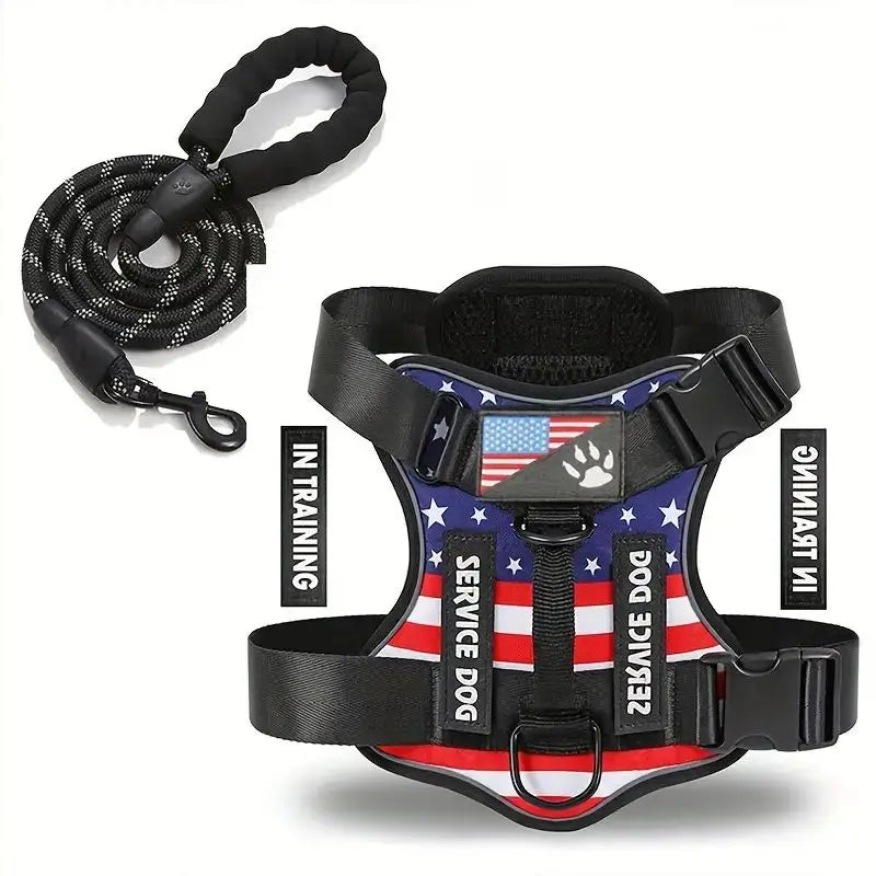 Dog Harness And Leash Set, Escape Proof No Pull Dog Vest Harness With Reflective Dog Walking Traction Rope - Majestic Pet Kingdom