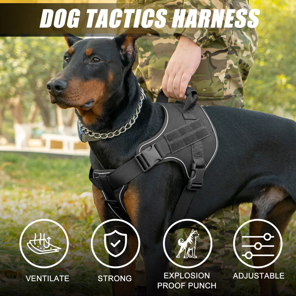 Tactical Dog Harness Pet Doberman Pinscher Pet Training Vest Dog Harness for Small Medium Large Dogs Explosion Proof - Majestic Pet Kingdom