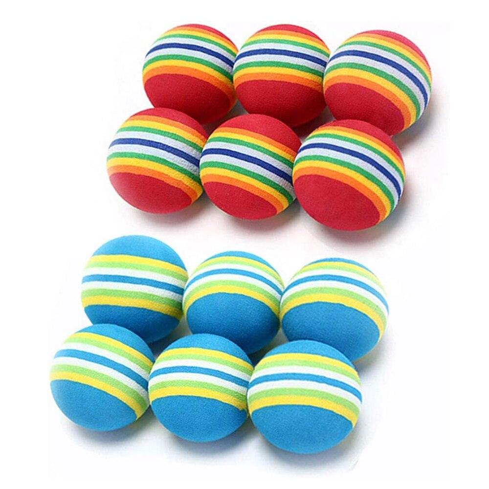Cat Toy Balls 10-Pack Rainbow Foam Quiet Chase Activity Toys - Main Feature View | Majestic Pet Kingdom