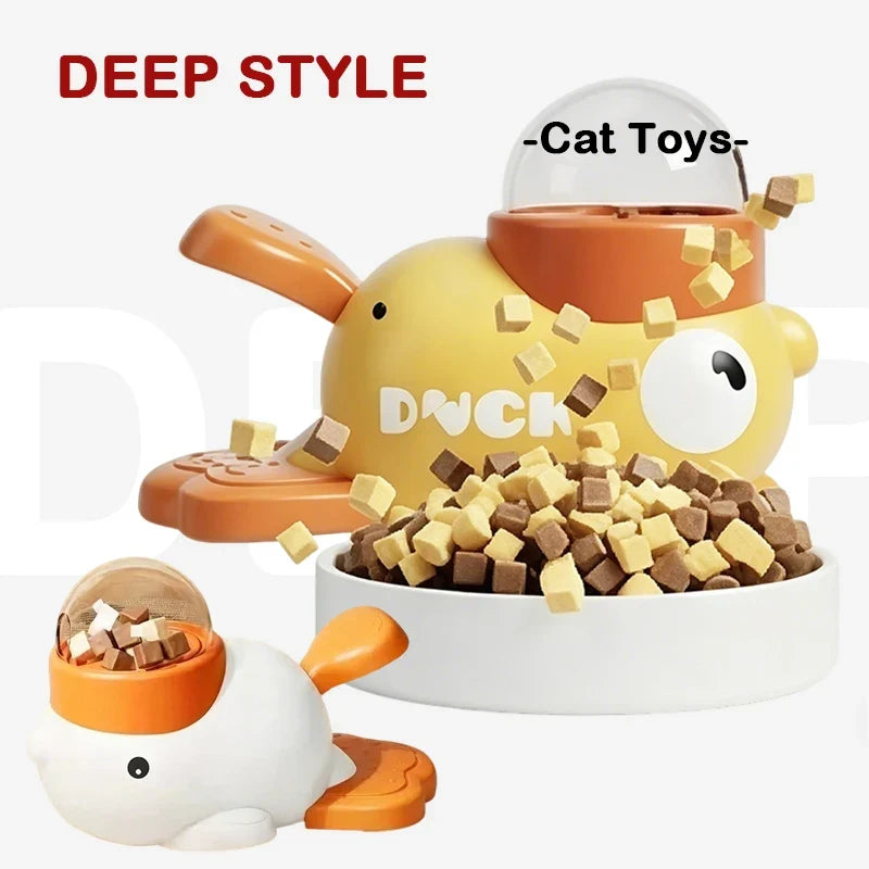 Dog 2-in-1 Interactive Toy Pet Automatic Food Treat Dispenser Cartoon Duck Design Slow Food Pet Snack Feeder for Dog Training - Majestic Pet Kingdom