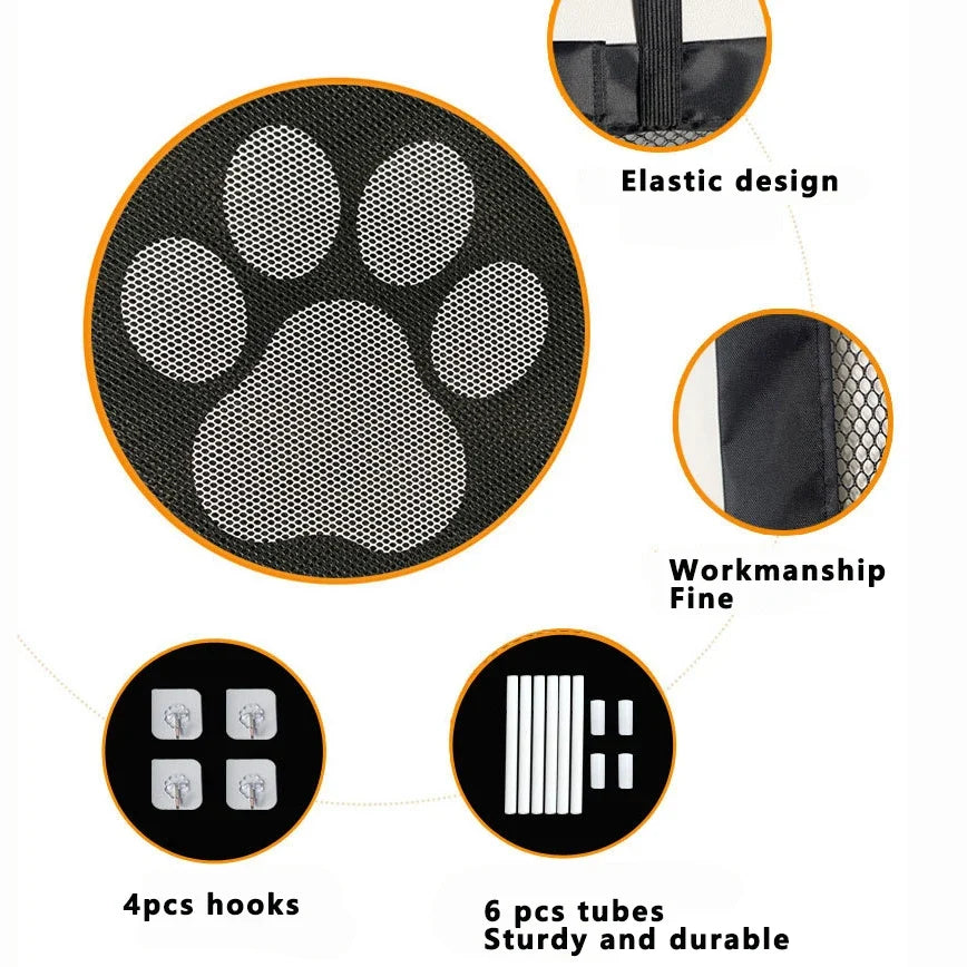 Dog Gate Mesh With 4Pcs Hook Dog Fence For Indoor and Outdoor Safe Pet Dog gate Safety Enclosure Pet supplies Dog Safety Fence - Majestic Pet Kingdom