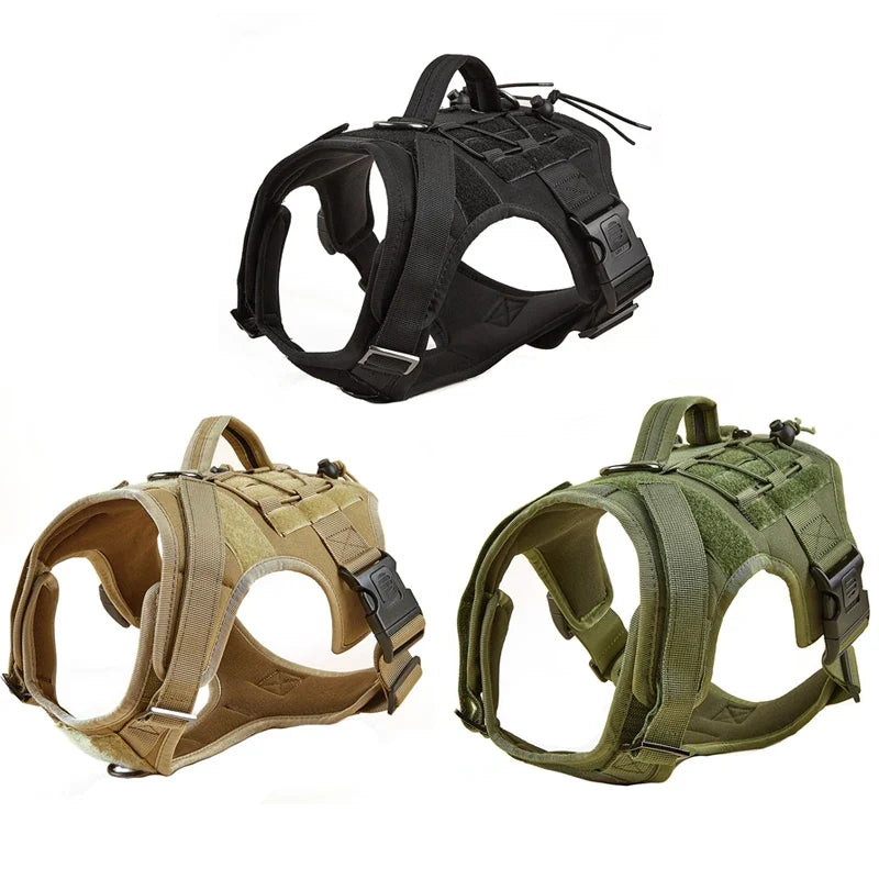 Tactical Dog Vest Harness No Pull Comfortable Adjustable Pet Harness For Medium Large Dog Military Training With Handle Labrador - Army green | Purrfect Pet Kingdom