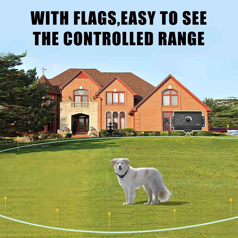 Dog Training Collar Electronic Pet Fence System Containment Waterproof Sound Shocked Collar Electric Dog Fence Pet Accessories - Majestic Pet Kingdom