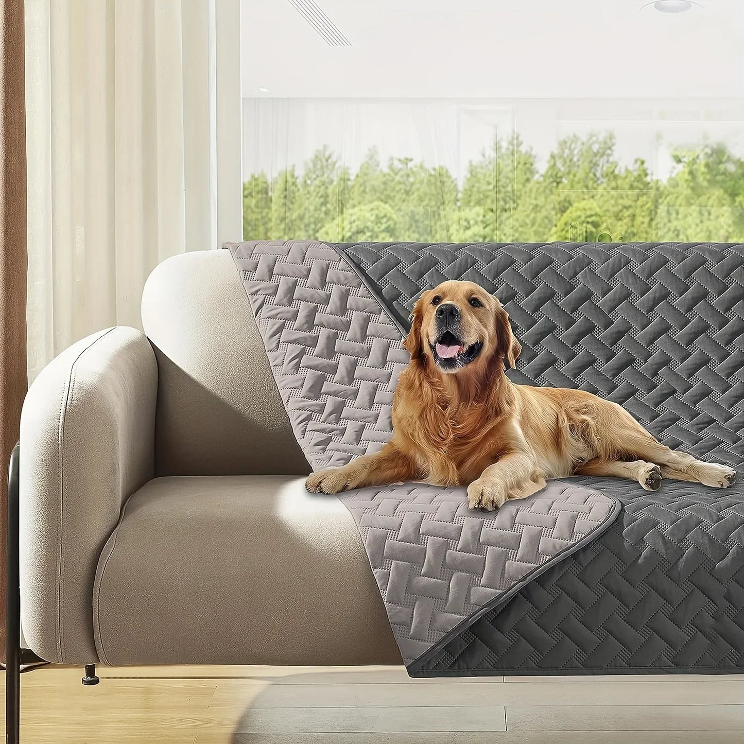 Brick Pattern Anti-Hair Pet Mat, Reversible Waterproof Dog Cushion