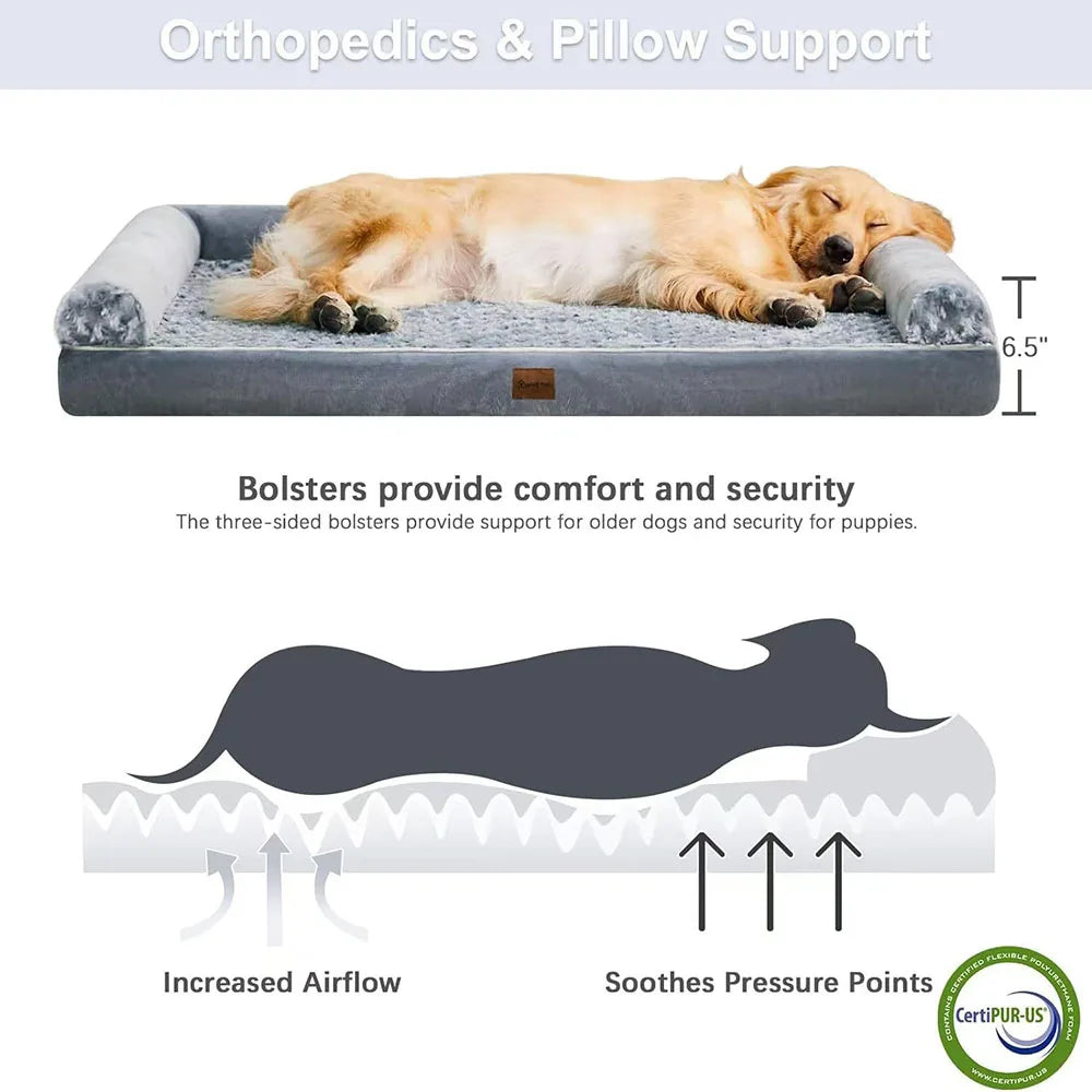 Dog Bed Memory Foam Waterproof Washable All-Season Mat