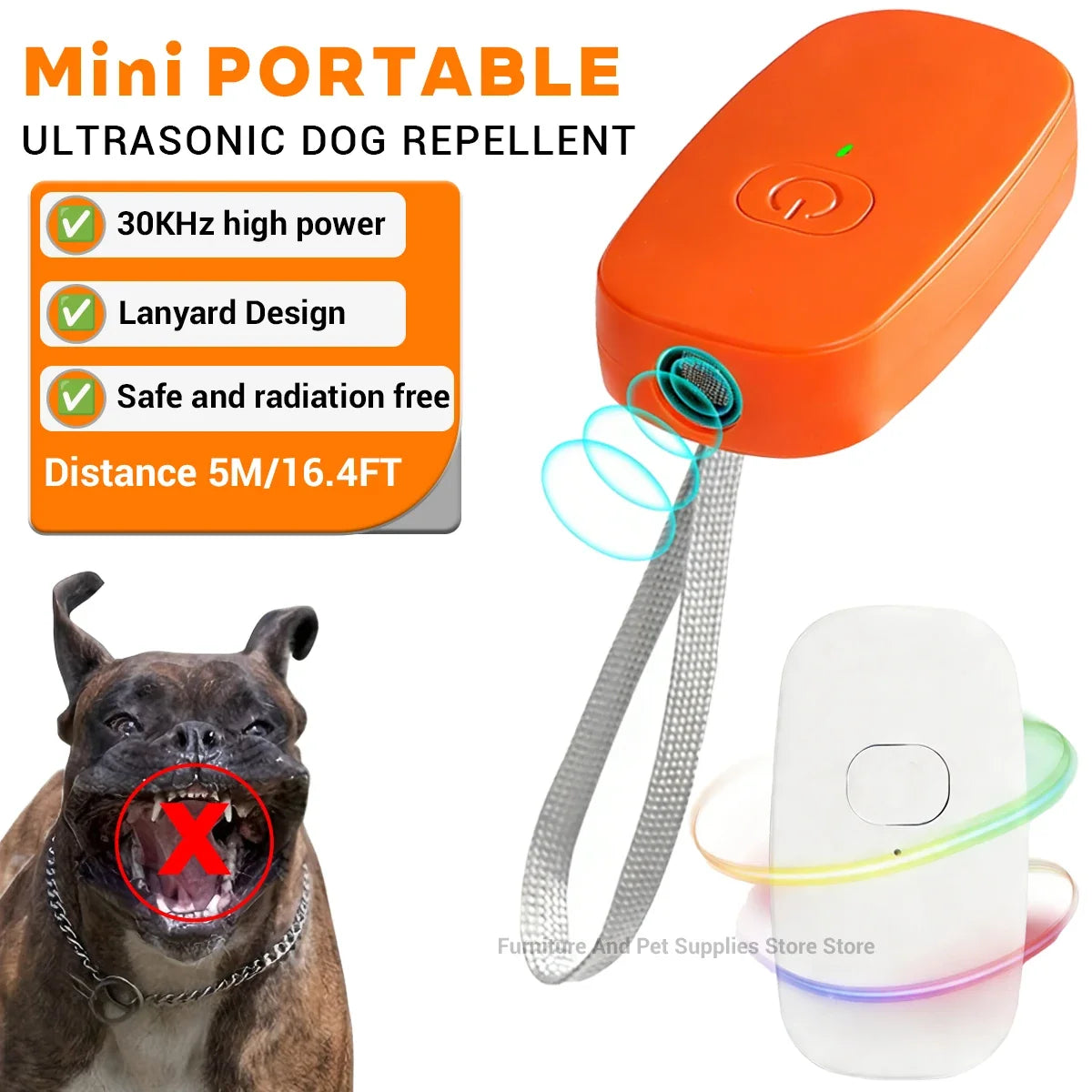 Ultrasonic stray dog repellent pet dog training device rechargeable anti barking and anti barking deterrent device stop barking