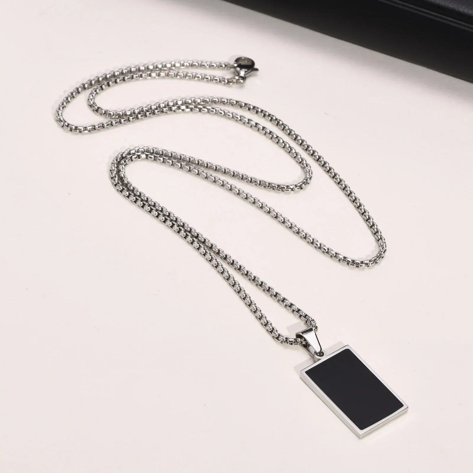 Small Dog Tag Pendant Necklace | Military Style Stainless Steel Gift for Men