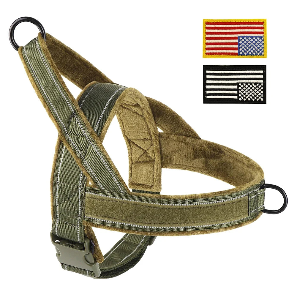 No Pull Dog Harness Military Tactical Dog Harnesses Vest Reflective Pet Training Harnesses Durable For Small Medium Large Dogs - Brown-1 | Purrfect Pet Kingdom