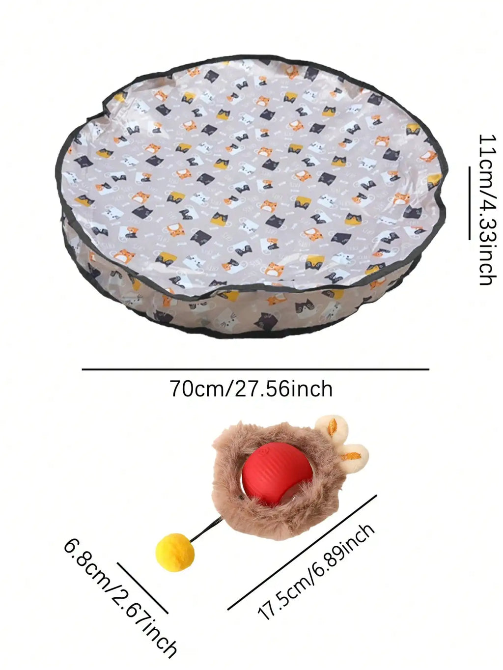 Cat Hunting Toy Set, Electric Cat Ball Toy With Lighting, Chasing & Hunting Pet Toy, USB Rechargeable, Kitten & Pet Supplies - Majestic Pet Kingdom
